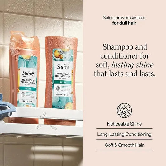 Suave Moroccan Oil Infusion Shampoo and Conditioner Set, 12.6 Oz Ea