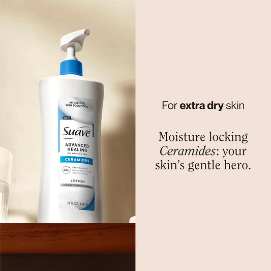 Suave Advanced Healing Hand & Body Lotion, Ceramides, 28 fl oz, 4-Pack