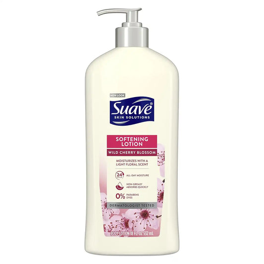 Suave Skin Lotion 18 Ounce Pump Softening Wild Cherry Blossom