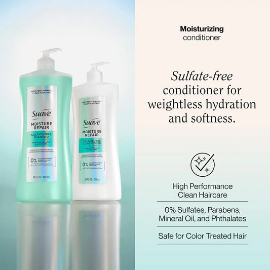 Suave Moisture Repair Sulfate Free Conditioner, 28 fl oz, 4 Count