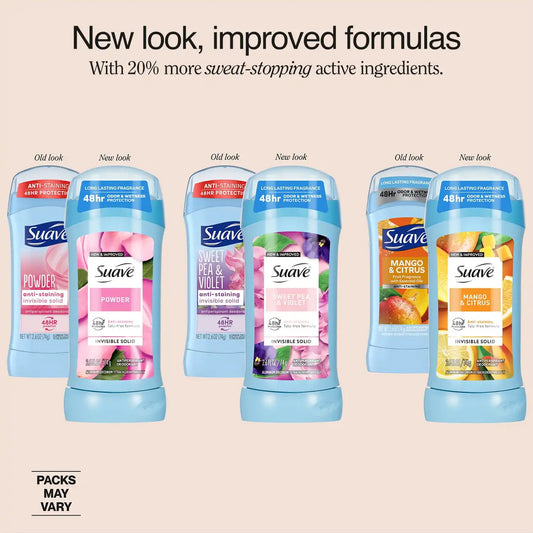 Suave Antiperspirant Deodorant for Women, Variety 4-Pack, 1.2 Oz Ea