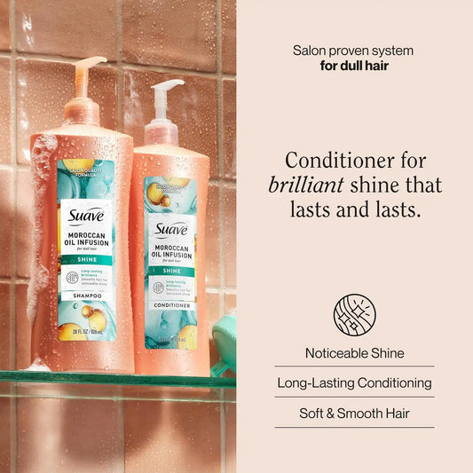 Suave Professionals Shine Conditioner, Moroccan Infusion, 28 Fl Oz (Pack of 4)